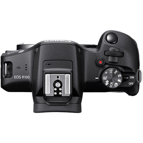 Canon EOS R100 Mirrorless Camera with RF-S 18-45mm F4.5-6.3 IS STM Lens, Black