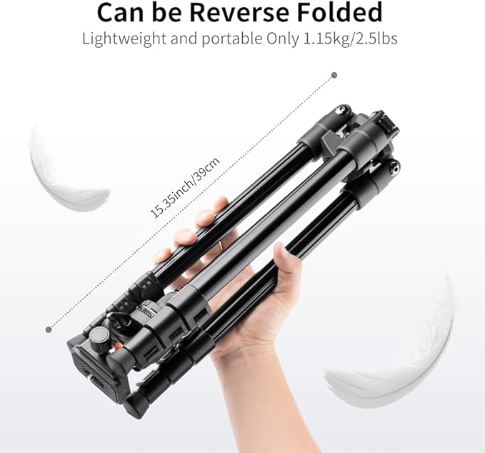 K&F Concept 62.99 Inch Camera and Phone Aluminum Travel Tripod with 360 Degree Panorama Ball Head