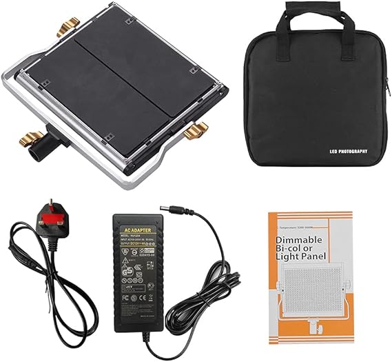 Professional LED Video Light Dimmable 660 LED Bulbs Bi-Color Light Panel 3200-5600K CRI 85+ with U Bracket & Barndoor Lighting Kit for Studio Photography Video