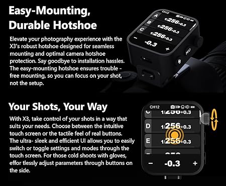 Godox X3N X3 N X3-N ๐ง๐ผ๐๐ฐ๐ต๐๐ฐ๐ฟ๐ฒ๐ฒ๐ป TTL Wireless Flash Trigger for Nikon Camera, with TCM Conversion 2.4G 1/8000s HSS,Built-in 3.7V 850mAh Li-Ion Battery (X2T-N,XPro-N,XProII-N,Upgrade Version)