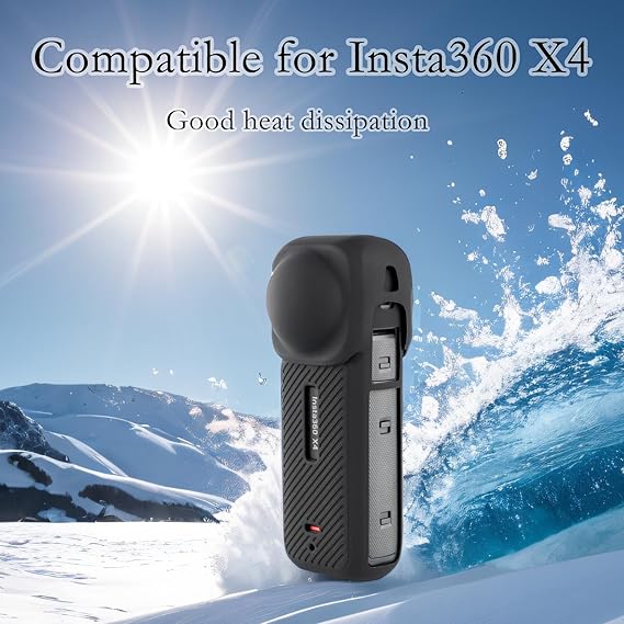 Silicone Protective Case with Lens Cap for Insta 360 X4