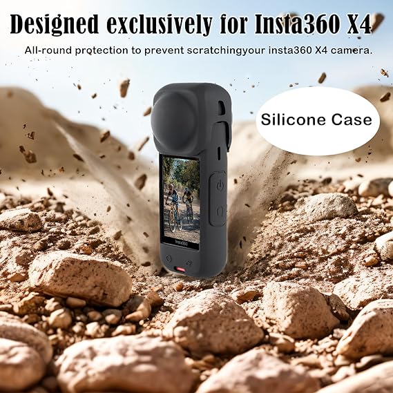 Silicone Protective Case with Lens Cap for Insta 360 X4