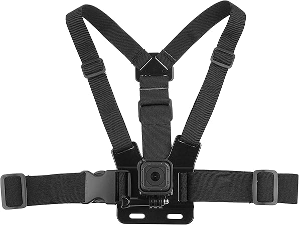Head & Backpack Mount Bundle compatible with GoPro Hero 7, 6, 5, Black, Session, Hero 4, Black, Silver, Hero+ LCD, 3+, 3, DJI Osmo Action (Chest Mount Harness)