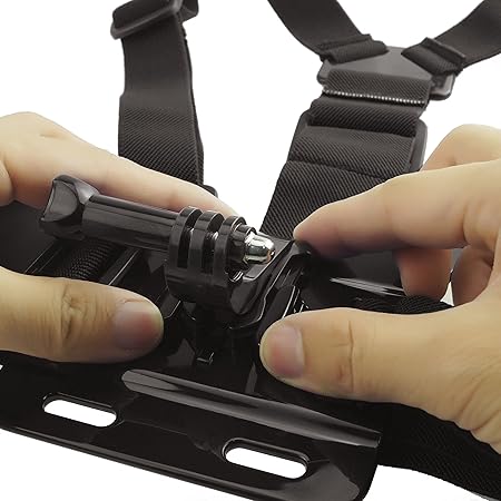 Head & Backpack Mount Bundle compatible with GoPro Hero 7, 6, 5, Black, Session, Hero 4, Black, Silver, Hero+ LCD, 3+, 3, DJI Osmo Action (Chest Mount Harness)