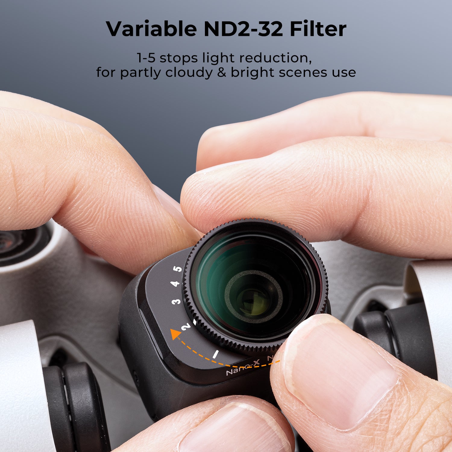 DJI Drone Mini 3 Pro & Mini 3 Variable ND2-ND32 Filter with Single-sided Anti-reflection Green Film Waterproof and Scratch-resistant