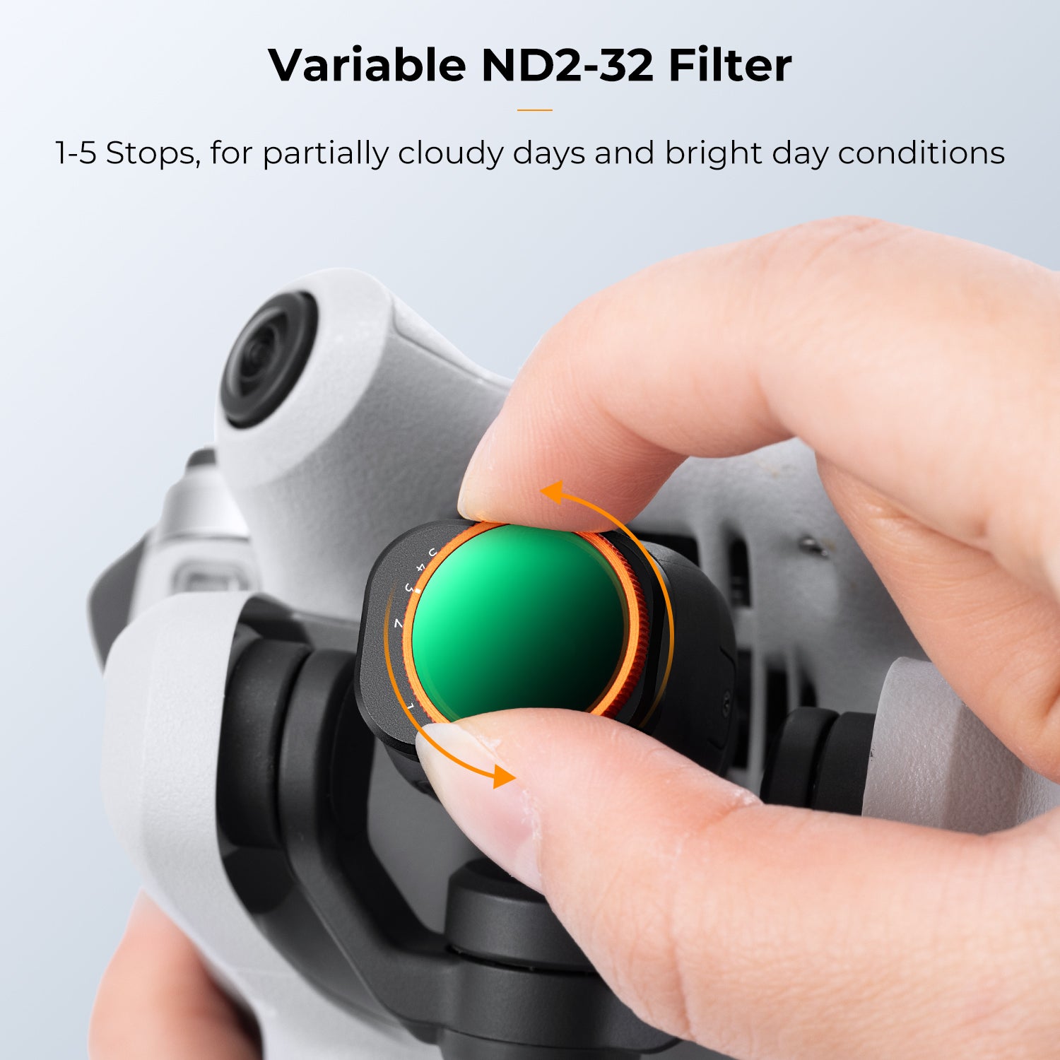 Variable ND Filter ND2-32 (1-5 Stops) Limited VND Filter Compatible with DJI Mini 4 Pro