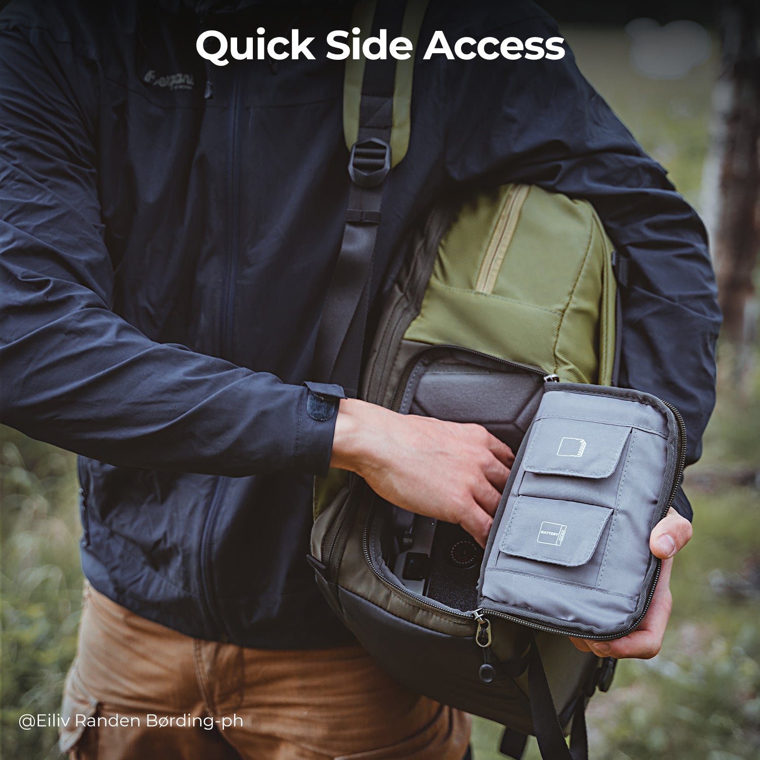 Camera Backpack Bag for Photographers Large Capacity (Green)