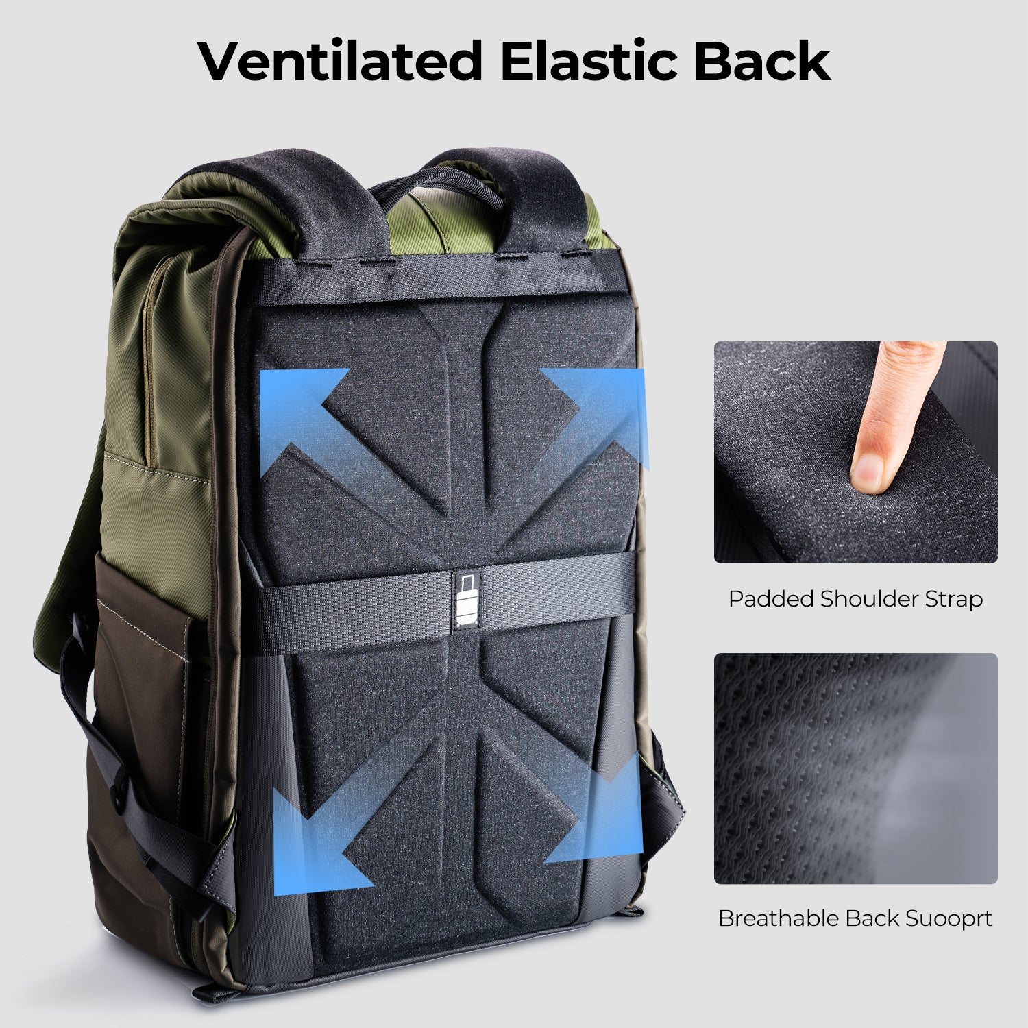 Camera Backpack Bag for Photographers Large Capacity (Green)