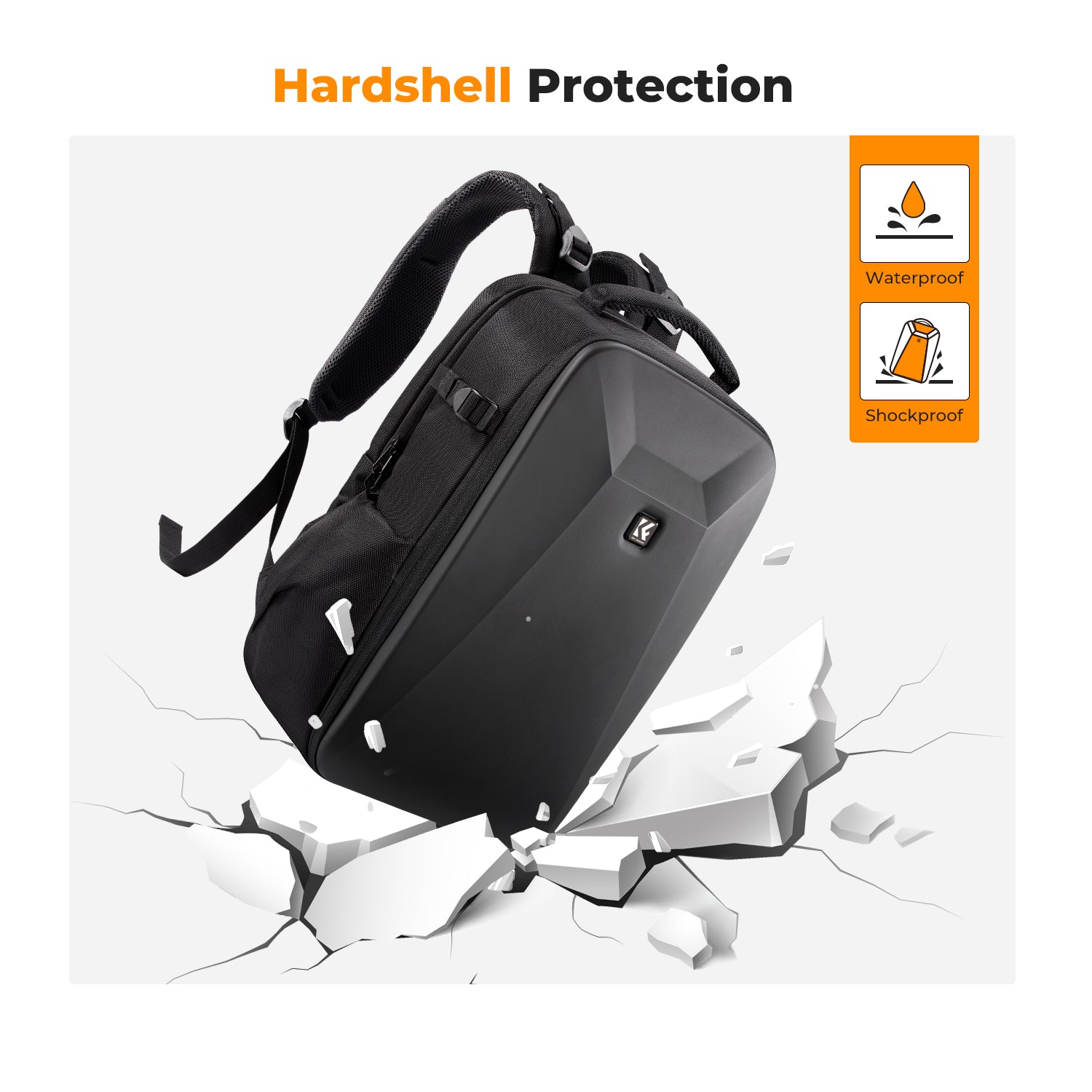 K&F Camera Backpack Hardshell Photography Camera Bag with 15.6 Inch Laptop Compartment Backpack 22L Nature Wander 10 (Black)