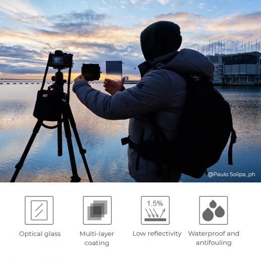 100x100mm Square Filter Kit ND1000 Square Filter + Metal Filter Holder + 8pcs Adapter Rings for DSLR (SN25T1)