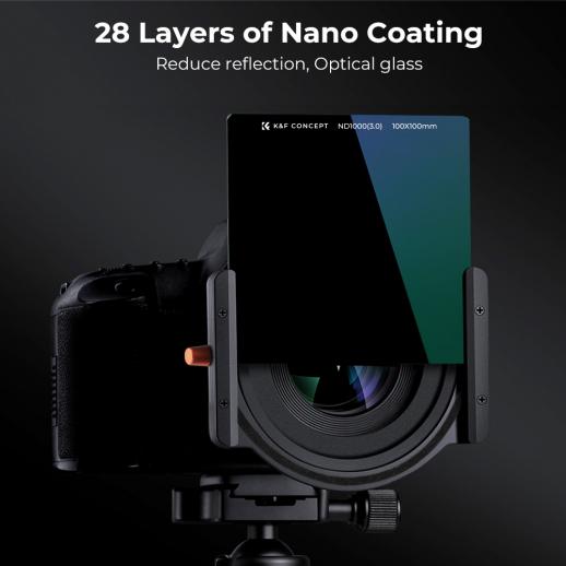 100x100mm Square Filter Kit ND1000 Square Filter + Metal Filter Holder + 8pcs Adapter Rings for DSLR (SN25T1)