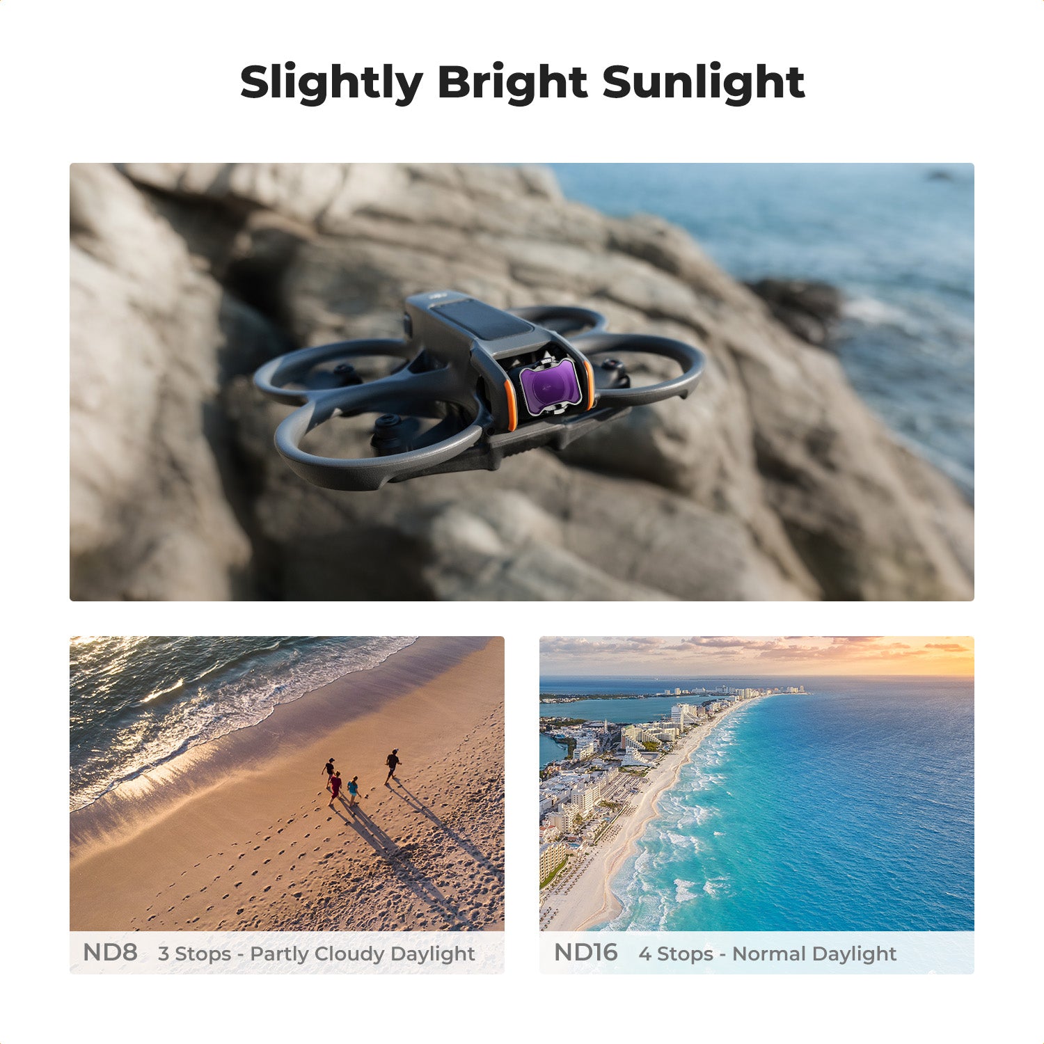 DJI Avata 2 Drone Filters Kit (PL+ND8+ND16) 3 Pack Compatible with DJI Avata 2, Multi-coated Neutral Polarizer Density Drone Lens Filters