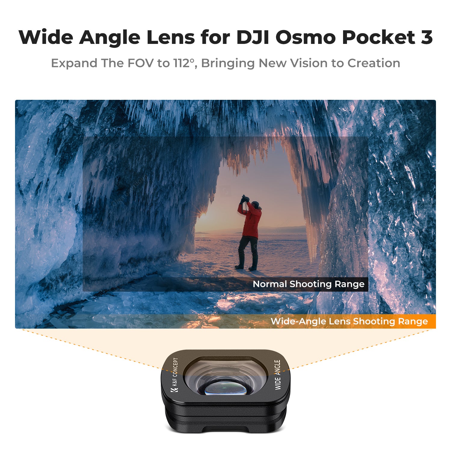 Magnetic Filters Kit for DJI Osmo Pocket 3, 1.2X Anamorphic Lens + 10X Macro Lens + Wide-Angle Lens + ND8 + ND32 + ND128, 6 Pack Filter Set Optical Glass Magnetic Alloy Frame