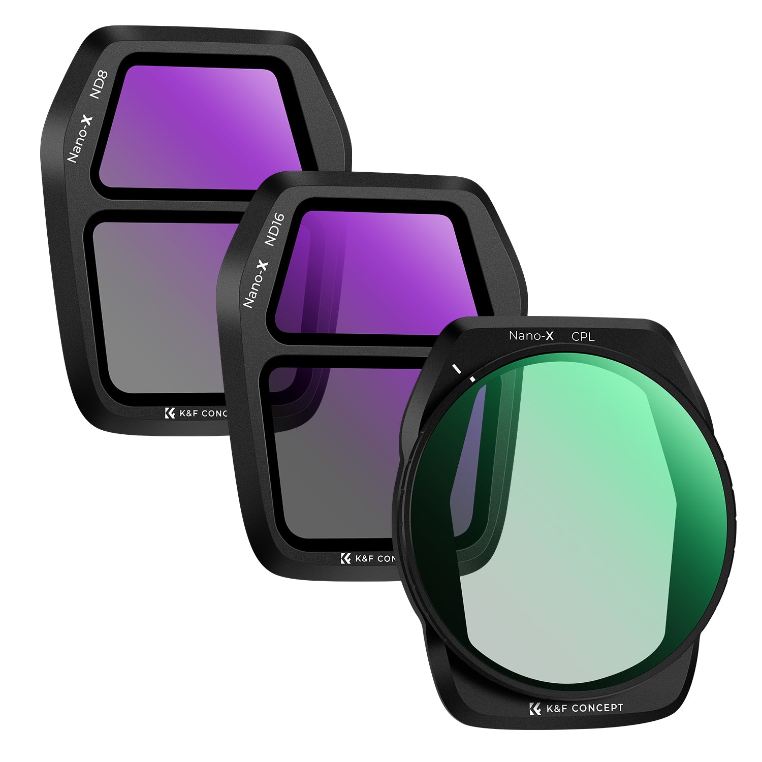 K&F Concept 3Pack ND PL Filter Set for DJI Air 3S, CPL + ND8 + ND16 Neutral Density Polarizer Multi-Function Filters Drone Lens Accessories, HD Optical Glass/Multi-Coated/Gimbal Safe