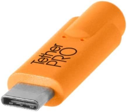 Tether Tools TetherPro USB-C to 2.0 Micro-B 5-Pin Cable | for Fast Transfer and Connection Between Camera and Computer | High Visibility Orange | 15 Feet (4.6 m)