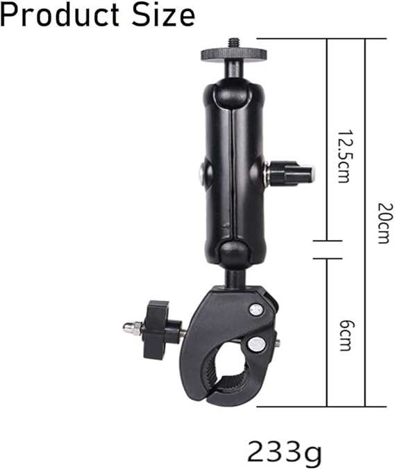 Motorcycle Mount for I-ns-ta360 One X3 / One X2 / One RS/One R/G-oP-ro H-e-ro, Double Ball Handlebar Mount for Action Camera (Black)