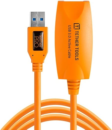 Tether Tools [CU3017 TetherPro USB 3.0 Active Extension Cable, 5 m, Orange