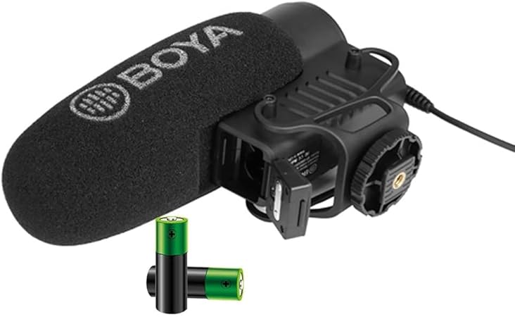 Boya BY-BM3051S Microphone On Camera With Foam Mic Windscreen And Plastic Stand - Black