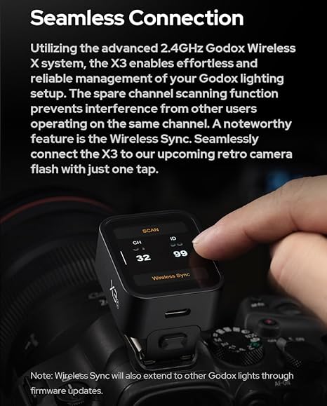 Godox X3N X3 N X3-N 𝗧𝗼𝘂𝗰𝗵𝘀𝗰𝗿𝗲𝗲𝗻 TTL Wireless Flash Trigger for Nikon Camera, with TCM Conversion 2.4G 1/8000s HSS,Built-in 3.7V 850mAh Li-Ion Battery (X2T-N,XPro-N,XProII-N,Upgrade Version)