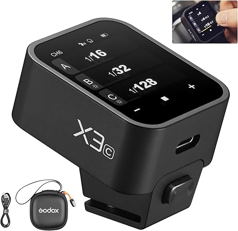 Godox X3C X3 C X3-C TTL Wireless Flash Trigger Compatible for Canon Camera, OLED Touchscreen Flash Transmitter,Built-in Lithium Battery+Quick Charge(Upgrade Version of X2T-C/Xpro-C/XProII-C)