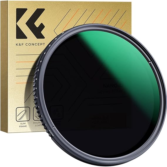 K&F Concept 72mm Variable Neutral Density Filter ND8-ND2000 (3-11stop) Hydrophobic Adjustable ND Filter with 24 Multi-Layer Coatings for Camera Lens