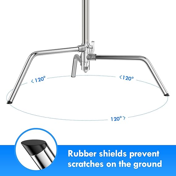 C Stand with Boom Arm, 10ft/300cm Adjustable Heavy Duty Light C stand