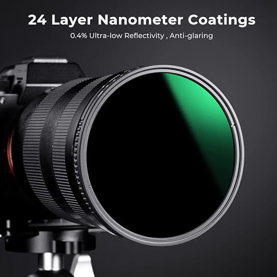 K&F Concept 72mm Variable Neutral Density Filter ND8-ND2000 (3-11stop) Hydrophobic Adjustable ND Filter with 24 Multi-Layer Coatings for Camera Lens