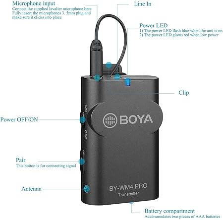 Boya By-Wm4 Pro Kit 2.4Ghz Dual-Channel Smart Phone Wireless