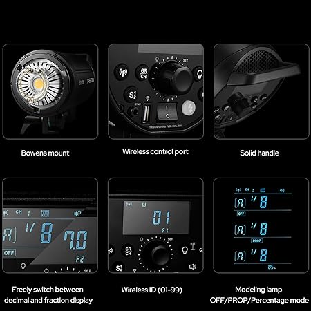 Godox DP600IIIV Studio Flash 600Ws, GN106 5600±200K 2.4G X System 1/2000-1/800s Bowens Mount, Strobe Flash Monolight for Portrait, Fashion, Wedding, Product Photography