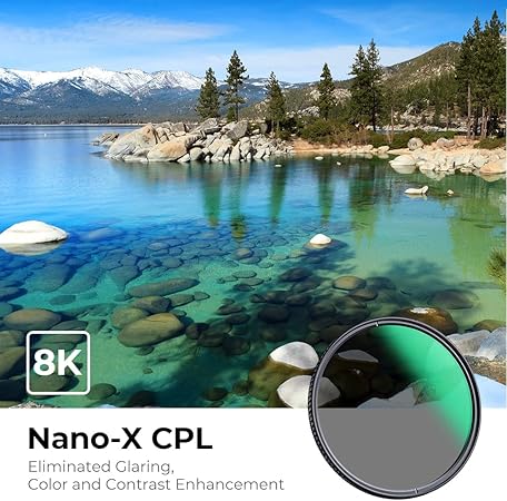 K&F Concept 52mm Circular Polarizers Filter Polarizing Filter 28 Multi-Layer Coated Super Slim High Definition CPL Lens Filter (Nano-X Series)