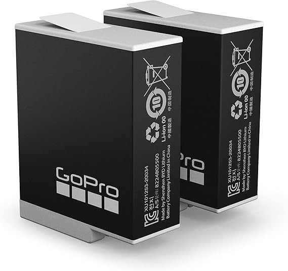 GoPro Enduro Rechargeable Battery 2-Pack, Black - (Hero11 Black/Hero10 Black/Hero9 Black) - Official Gopro Accessory