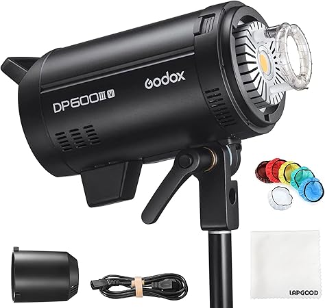 Godox DP600IIIV Studio Flash 600Ws, GN106 5600±200K 2.4G X System 1/2000-1/800s Bowens Mount, Strobe Flash Monolight for Portrait, Fashion, Wedding, Product Photography