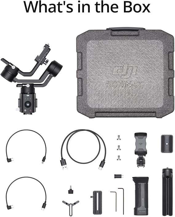 DJI Ronin-SC Stabilizer 3-Axis Gimbal for Mirrorless Camera Handheld Stabiliser Compatible with Sony Panasonic Lumix Nikon Canon, up to 2kg payload