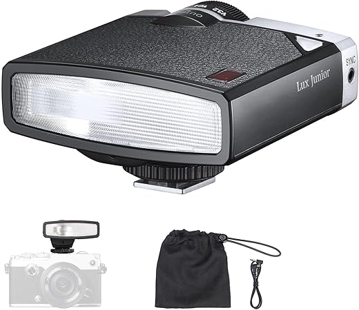 NALACAL Retro Camera Flash, 6000K±200K On-Camera Flash, 7 Levels Flash Power Retro Camera Speedlite, Support Auto & Manual Modes, Compatible with Canon Nikon Sony Fuji Olympus Hot-Shoe Cameras