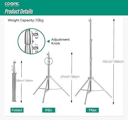 L-280M Stainless Steel Light Stand