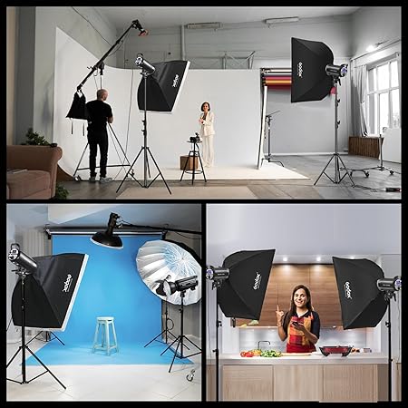 Godox SK300II-V 300Ws Photo Studio Strobe Flash Monolight Light with Bowens Mount &Lamp Head, 10W LED Modeling Lamp for Studio, Shooting, Location and Portrait Photography