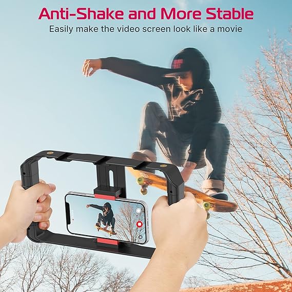 ULANZI U Rig Pro Smartphone Video Rig, Filmmaking Case, Phone Video Stabilizer Grip Tripod Mount for Video Maker Film Maker Video Grapher for iPhone Xs XS Max XR iPhone X 8 Plus Samsung