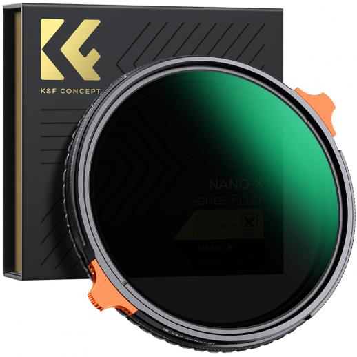 82mm ND4-ND64 (2-6 Stop) Variable ND Filter and CPL Circular Polarizing Filter 2 in 1, 28 Layers Coated Nano-Xcel Series