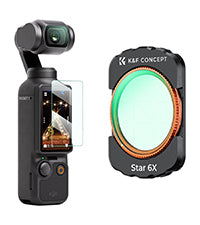 K&F Concept Magnetic Star Filter for DJI Osmo Pocket 3, 6 Points Cross Screen Starburst Sparkling Effect Lens Filter, Optical Glass/HD/Multi-Coated Filters