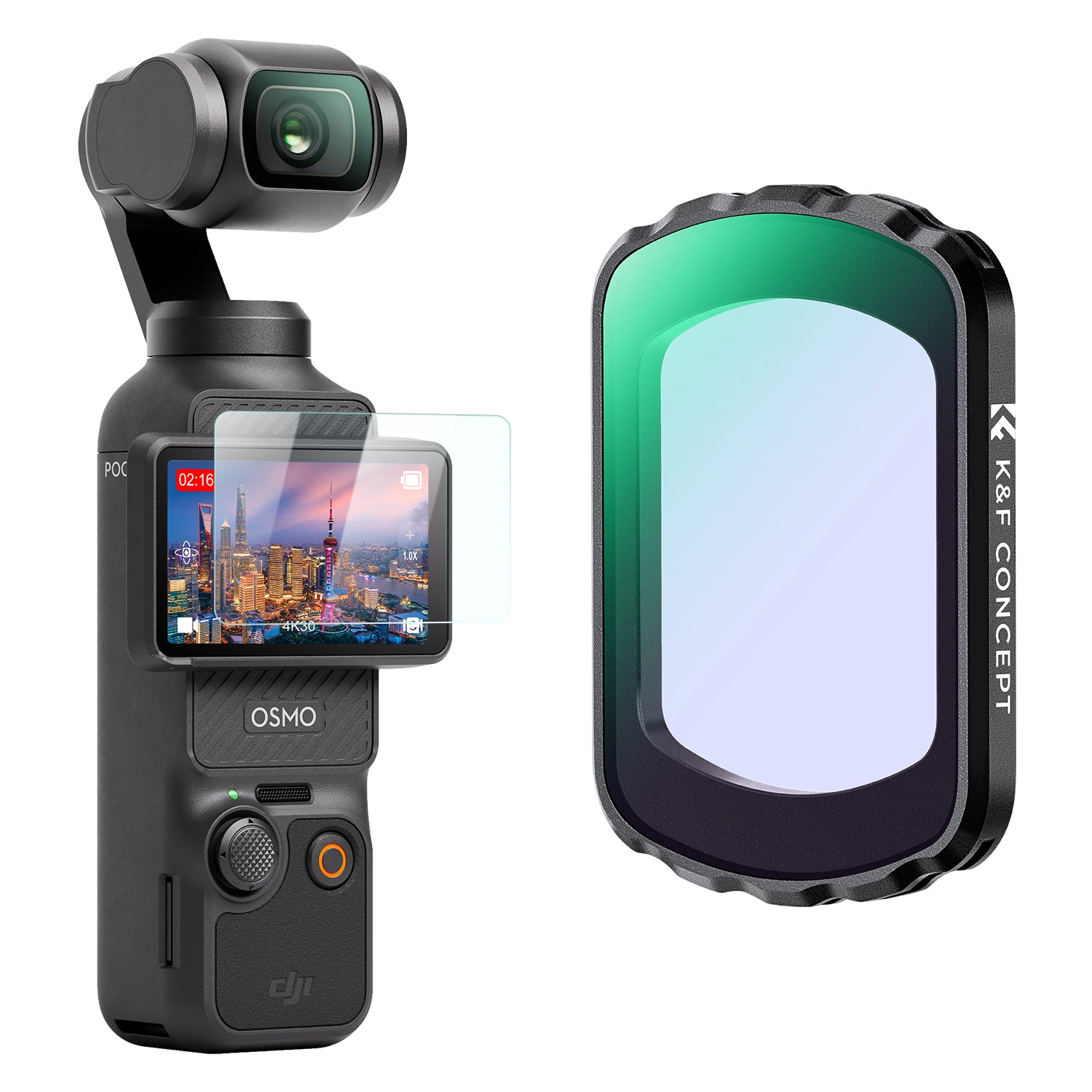 K&F DJI Osmo Pocket 3 Magnetic Clear-Natural Night Filter - Light Pollution Reduction Filter for Night City Sky / Star Shots, Optical Glass / HD / Multi-Coated Filters