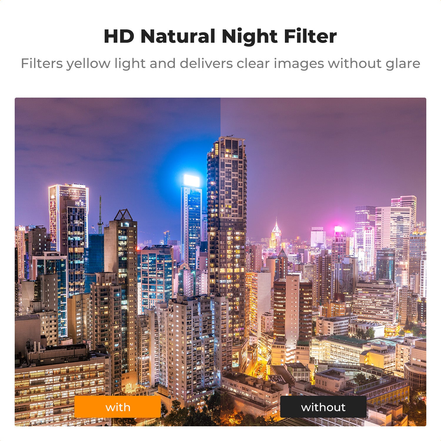 K&F DJI Osmo Pocket 3 Magnetic Clear-Natural Night Filter - Light Pollution Reduction Filter for Night City Sky / Star Shots, Optical Glass / HD / Multi-Coated Filters