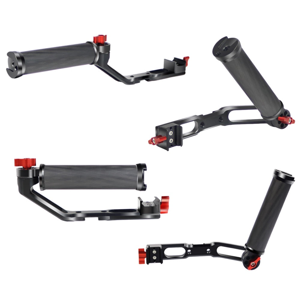 Carbon Fiber L Bracket Handle Grip w/ Foldable Cold Shoe Clamp for DJI Ronin RS3 MINI RS2 RSC2 Handheld Gimbal Stabilizer Part